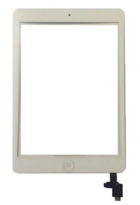 Touchscreen Digitizer Apple iPad Mini 2 A1489 A1490 A1491 cu buton home si cip IC Alb Geam Sticla Tableta