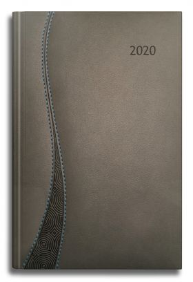 Agenda Datata Delta Ro A5, 352 Pagini, Coperta Din Piele Sintetica, Culoare Maro, Margini Culoare Bronz, 2020