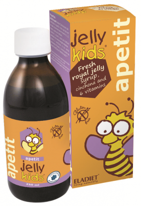 Sirop apetit cu laptisor de matca, vitamine si cinchona Jelly Kids, 250ml, Eladiet