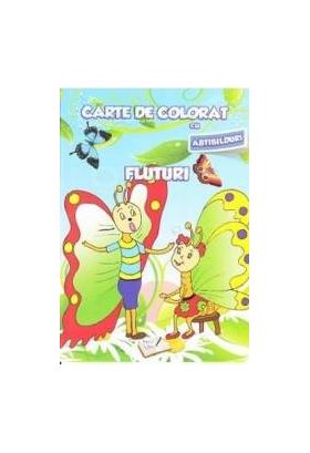 Fluturi - Carte de colorat cu abtibilduri