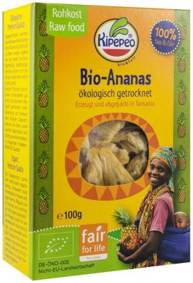 Ananas bucati uscate, eco-bio, 100 g, Kipepeo