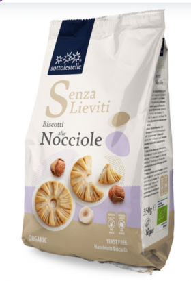 Biscuiti organici cu alune de padure, 350g - Sottolestelle