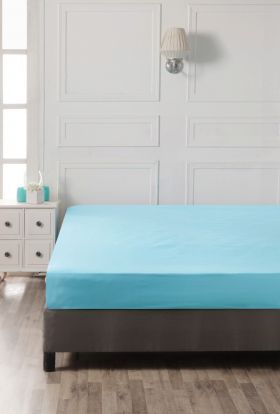 Cearceaf cu elastic pat dublu (IT), Turquoise, Patik, Bumbac