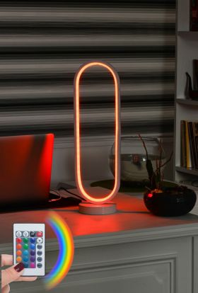 Lampa de masa, Curlux, 509CRL1117, Aluminiu, Multicolor