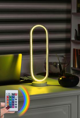 Lampa de masa, Curlux, 509CRL1117, Aluminiu, Multicolor