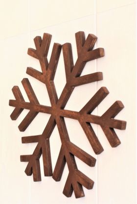 Decoratiune de perete, Snowflake, 38x1.8x38 cm, Placaj , Maro