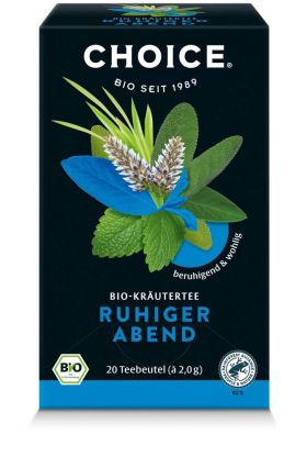 Ceai de plante, Seara linistita, eco-bio, 20 buc, 40 g, Choice