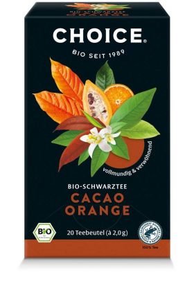 Ceai negru cu cacao si portocale, eco-bio, 20 buc, 40 g, Choice