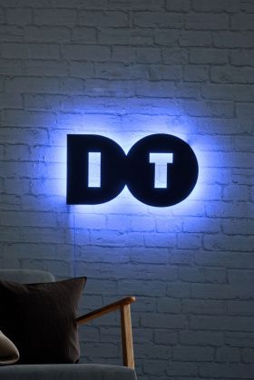 Decoratiune luminoasa LED, Do It, MDF, 60 LED-uri, Albastru