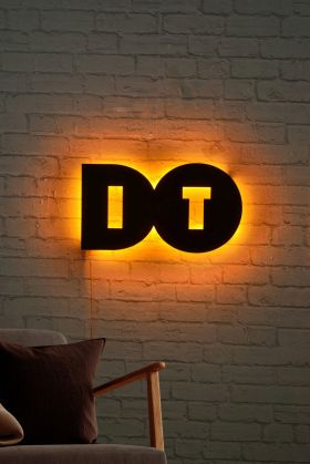 Decoratiune luminoasa LED, Do It, MDF, 60 LED-uri, Galben