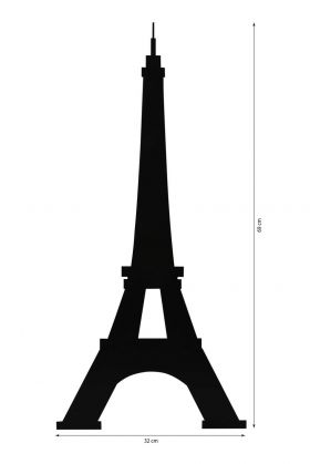 Decoratiune luminoasa LED, Eiffel Tower, MDF, 60 LED-uri, Galben