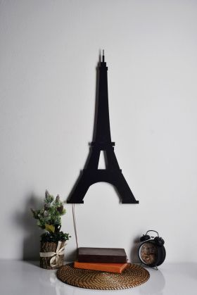 Decoratiune luminoasa LED, Eiffel Tower, MDF, 60 LED-uri, Verde