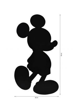 Decoratiune luminoasa LED, Mickey Mouse, MDF, 60 LED-uri, Galben