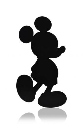 Decoratiune luminoasa LED, Mickey Mouse, MDF, 60 LED-uri, Galben