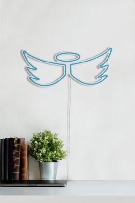 Decoratiune luminoasa LED, Angel, Benzi flexibile de neon, DC 12 V, Albastru