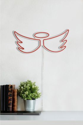 Decoratiune luminoasa LED, Angel, Benzi flexibile de neon, DC 12 V, Rosu