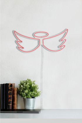 Decoratiune luminoasa LED, Angel, Benzi flexibile de neon, DC 12 V, Roz