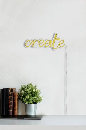 Decoratiune luminoasa LED, Create, Benzi flexibile de neon, DC 12 V, Galben