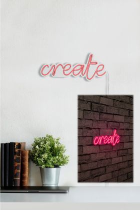 Decoratiune luminoasa LED, Create, Benzi flexibile de neon, DC 12 V, Roz