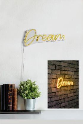 Decoratiune luminoasa LED, Dream, Benzi flexibile de neon, DC 12 V, Galben