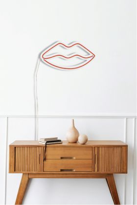 Decoratiune luminoasa LED, Lips, Benzi flexibile de neon, DC 12 V, Rosu