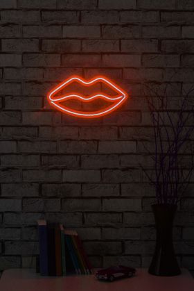 Decoratiune luminoasa LED, Lips, Benzi flexibile de neon, DC 12 V, Rosu