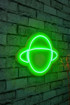 Decoratiune luminoasa LED, Saturn, Benzi flexibile de neon, DC 12 V, Verde