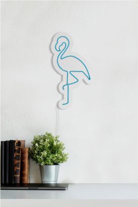 Decoratiune luminoasa LED, Flamingo, Benzi flexibile de neon, DC 12 V, Albastru