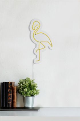 Decoratiune luminoasa LED, Flamingo, Benzi flexibile de neon, DC 12 V, Galben