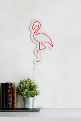 Decoratiune luminoasa LED, Flamingo, Benzi flexibile de neon, DC 12 V, Rosu