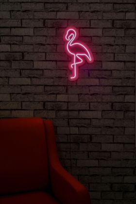 Decoratiune luminoasa LED, Flamingo, Benzi flexibile de neon, DC 12 V, Roz