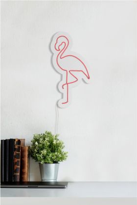 Decoratiune luminoasa LED, Flamingo, Benzi flexibile de neon, DC 12 V, Roz