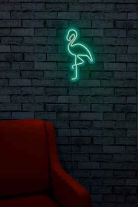 Decoratiune luminoasa LED, Flamingo, Benzi flexibile de neon, DC 12 V, Verde