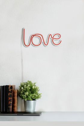 Decoratiune luminoasa LED, Love, Benzi flexibile de neon, DC 12 V, Rosu