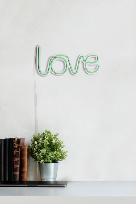 Decoratiune luminoasa LED, Love, Benzi flexibile de neon, DC 12 V, Verde