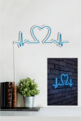 Decoratiune luminoasa LED, Love Rhythm, Benzi flexibile de neon, DC 12 V, Albastru