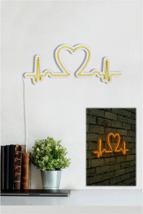 Decoratiune luminoasa LED, Love Rhythm, Benzi flexibile de neon, DC 12 V, Galben