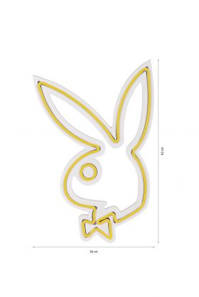 Decoratiune luminoasa LED, Playboy, Benzi flexibile de neon, DC 12 V, Galben