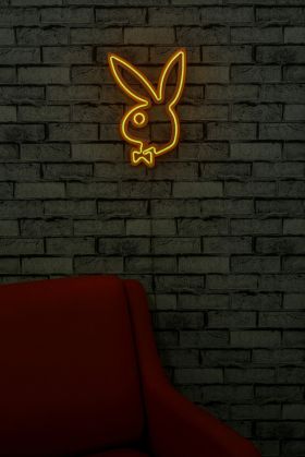 Decoratiune luminoasa LED, Playboy, Benzi flexibile de neon, DC 12 V, Galben