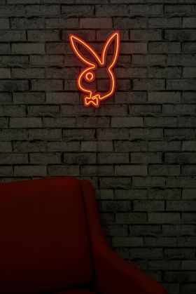 Decoratiune luminoasa LED, Playboy, Benzi flexibile de neon, DC 12 V, Rosu