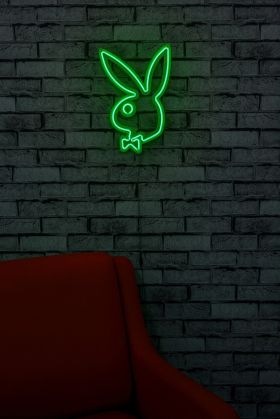 Decoratiune luminoasa LED, Playboy, Benzi flexibile de neon, DC 12 V, Verde