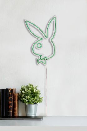 Decoratiune luminoasa LED, Playboy, Benzi flexibile de neon, DC 12 V, Verde