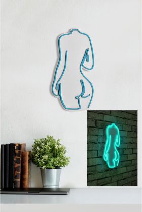 Decoratiune luminoasa LED, Sexy Woman, Benzi flexibile de neon, DC 12 V, Albastru