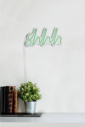 Decoratiune luminoasa LED, Shhh, Benzi flexibile de neon, DC 12 V, Verde