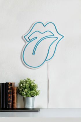 Decoratiune luminoasa LED, The Rolling Stones, Benzi flexibile de neon, DC 12 V, Albastru