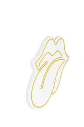 Decoratiune luminoasa LED, The Rolling Stones, Benzi flexibile de neon, DC 12 V, Galben