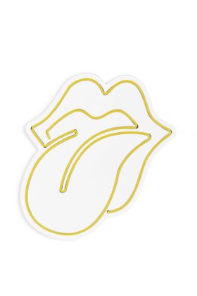 Decoratiune luminoasa LED, The Rolling Stones, Benzi flexibile de neon, DC 12 V, Galben