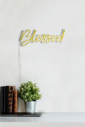 Decoratiune luminoasa LED, Blessed, Benzi flexibile de neon, DC 12 V, Galben