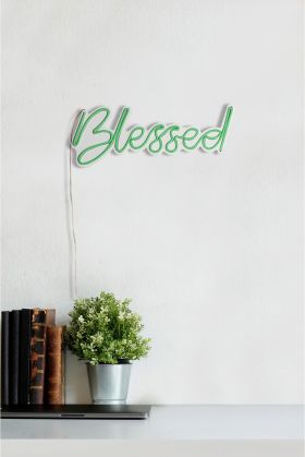 Decoratiune luminoasa LED, Blessed, Benzi flexibile de neon, DC 12 V, Verde