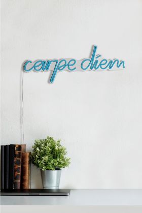 Decoratiune luminoasa LED, Carpe Diem, Benzi flexibile de neon, DC 12 V, Albastru